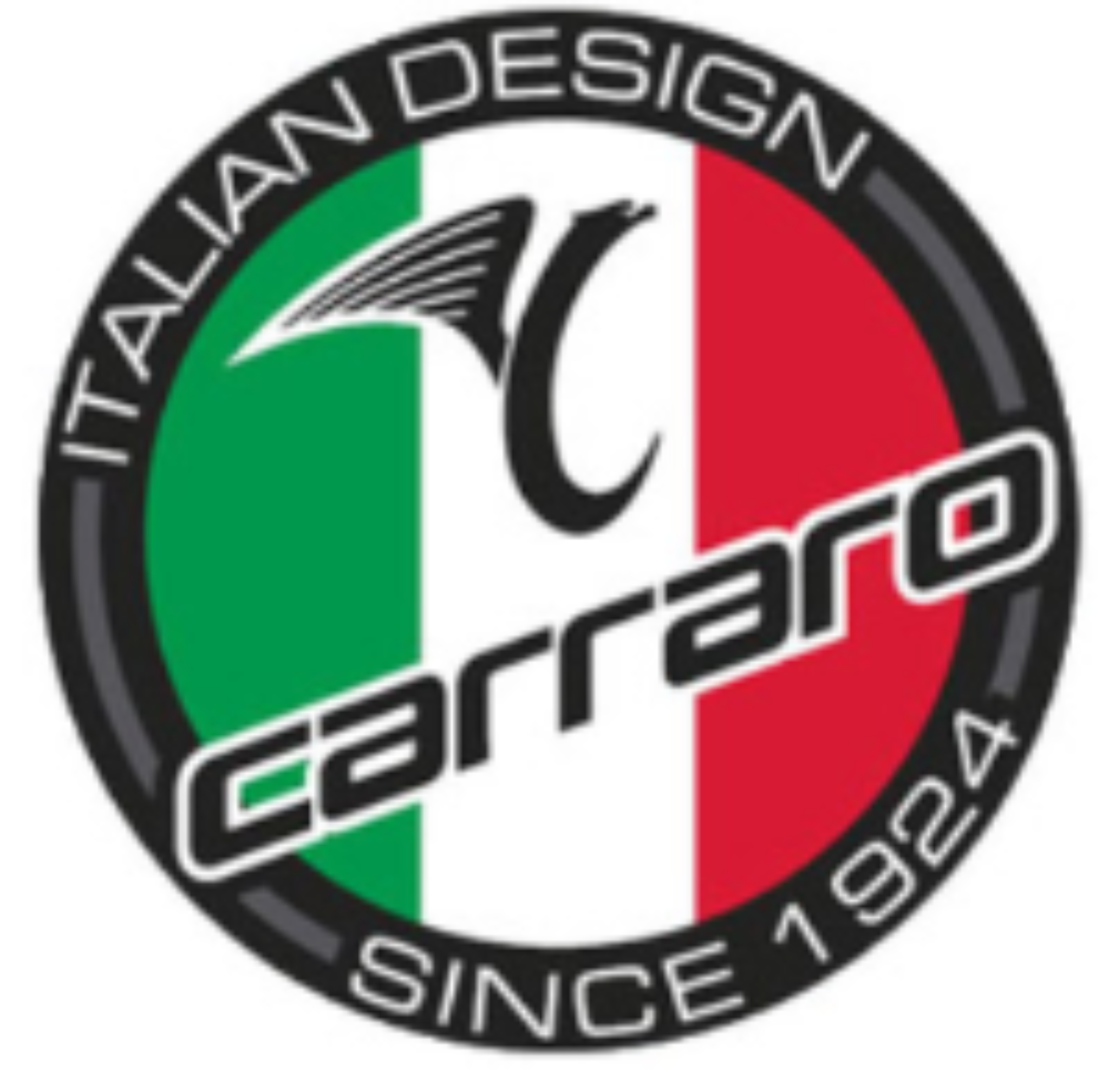 Carraro logo with Italian flag colors and design elements on a white background